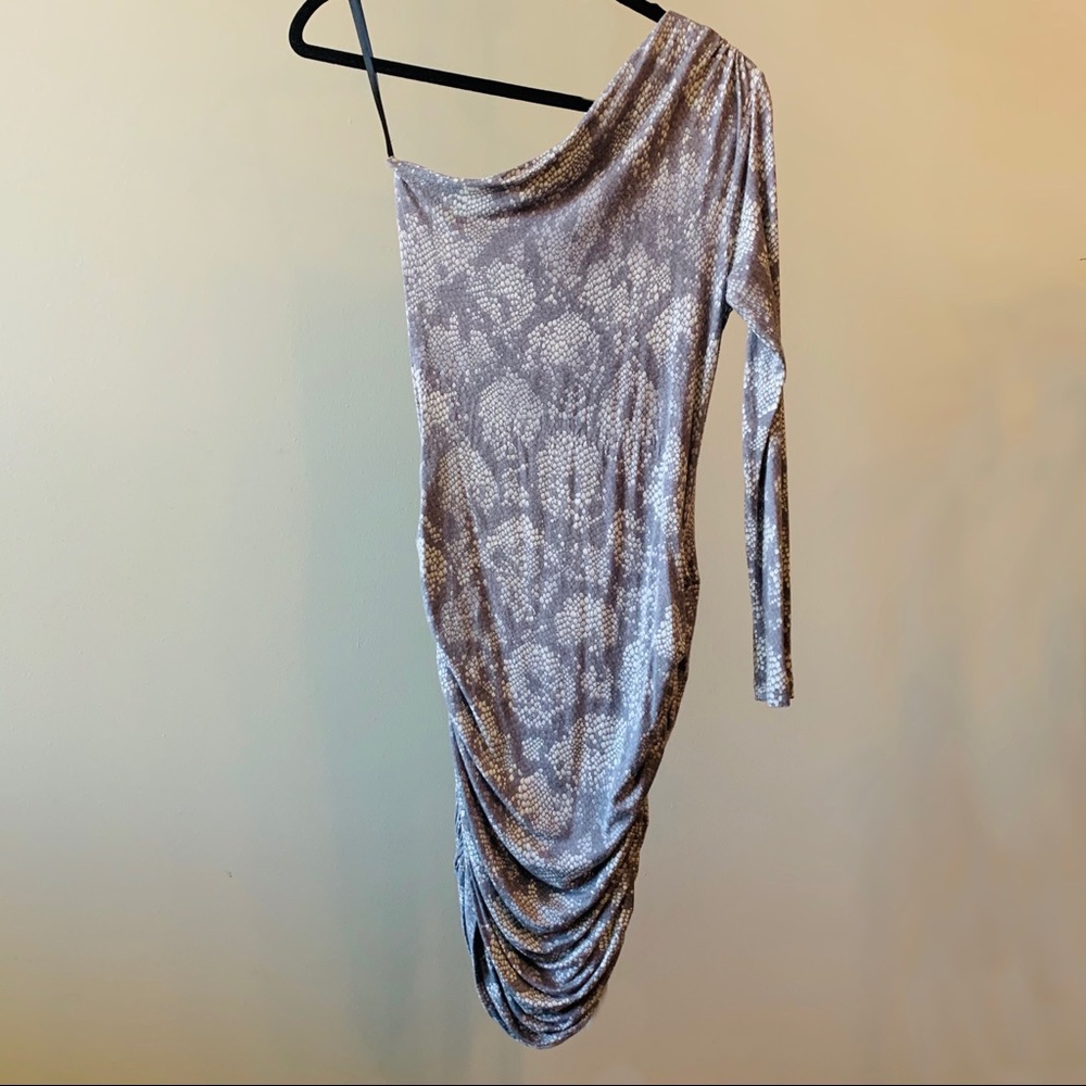 Tart One-Shoulder Snakeskin Dress, Sz S